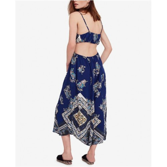 Free People Bella Cropped Cutout Jumpsuit - Navy - Picture 2 of 5